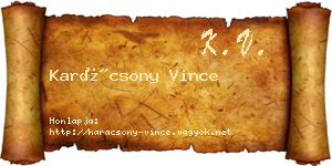 Karácsony Vince névjegykártya