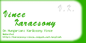 vince karacsony business card
