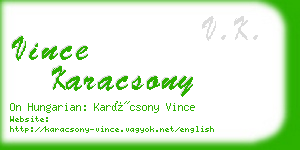 vince karacsony business card